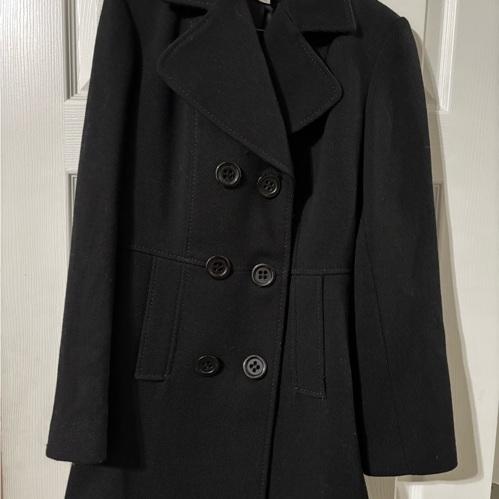 Croft & Barrow Black Pea Coat Classic Tailored Style